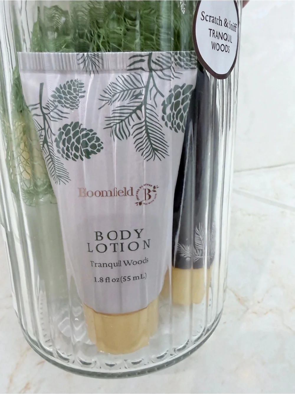 Brand New Bloomfield Body Scrub & Loofah Gift Jar